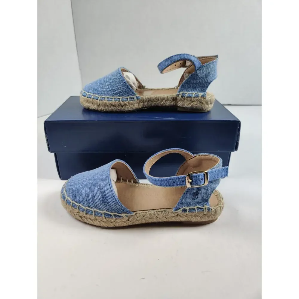 Polo Ralph Lauren Toddler Espadrille Blue Holbrook Girl's Size 8 Canvas Sandals